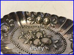 Antique German 800 Silver Repousse Small Trinket or Salt Dish