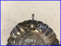 Antique German 800 Silver Repousse Small Trinket or Salt Dish