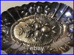 Antique German 800 Silver Repousse Small Trinket or Salt Dish