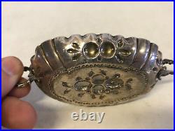 Antique German 800 Silver Repousse Small Trinket or Salt Dish