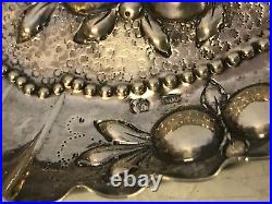 Antique German 800 Silver Repousse Small Trinket or Salt Dish