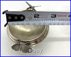 Antique Gorham Sterling Silver Open Salt Cellar With Butterfly's3.5/8 63g