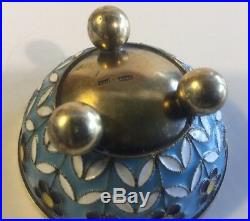 Antique Imperial Russian Cloisonné Silver & Enamel Master Salt Bowl With Hallmark