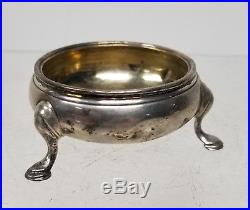 Antique Irish Sterling Silver Hallmarked Master Salt Cellar Bowl Footed Dish