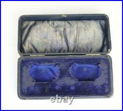 Antique J. G. Anchor Lion Hallmarked Sterling Silver Salt Cellars in Fitted Box