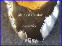 Antique Judaica Fleisher Sterling Silver Dolphin Salt Martin M Fleisher NYC