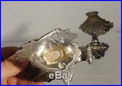 Antique Judaica Fleisher Sterling Silver Dolphin Salts Martin M Fleisher NYC