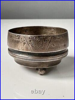 Antique Mini Bowl 1876 SIGNED 875 SILVER 84 Russian Imperial Salt Sugar Cellar