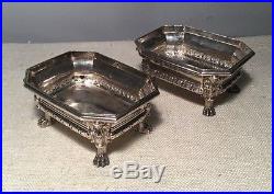 Antique Odiot French. 950 Sterling Silver Pair Neoclassical Master Salt Cellars