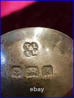 Antique Pair Silver Salt Cruets Cellars with Silver Spoons in Original Case