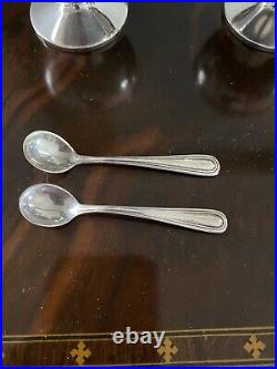 Antique Pair Sterling Silver Gorham Salt Cellars and Sterling Spoons