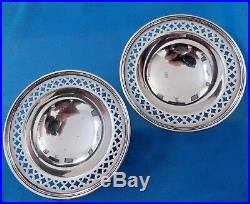 Antique Pair TIFFANY & CO. Sterling Silver Reticulated Salt Cellars 1900 1940