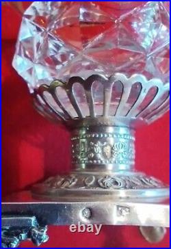 Antique Rare Elegant Sterling Silver Cut Glass 3 Salt Cellars Paris France 19thC