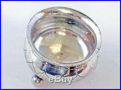 Antique Russian 84 Silver Open Salt Cellar Dip Chased Footed Marked Moscow 1879