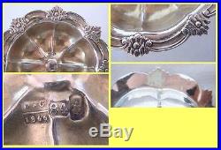Antique Russian Silver Salt Dish W 2 Salt Caviar Spoons Scoops Moscow 1866#4305