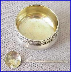 Antique Russian Soviet Salt Cellar 84 Silver Spoon Kovsh Egg Goblets Beaker Pin