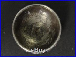 Antique Russian silver 84 cloisonne enamel footed salt cellar 32 grams perfect