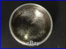 Antique Russian silver 84 cloisonne enamel footed salt cellar 35 grams perfect