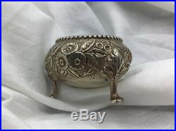 Antique S. Kirk & Son, Repousse 2 Footed Salt Cellar/Stand Sterling Silver