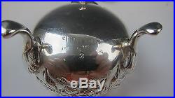 Antique S Kirk & Son Sterling Silver REPOUSSE Salt Cellar withSpoon 1.41 OzT