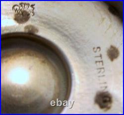 Antique SET 5 STERLING SILVER SALT CELLARS & SPOONS hallmarks W