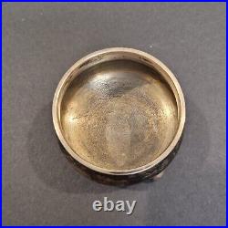 Antique Salt Cellar Cauldron Imperial Russian Silver 84