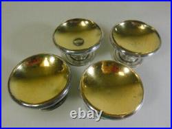 Antique Set 4 CHRISTOFLE Salt Cellars Silver Vermeil Gold Wash Tazza France