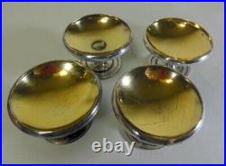 Antique Set 4 CHRISTOFLE Salt Cellars Silver Vermeil Gold Wash Tazza France