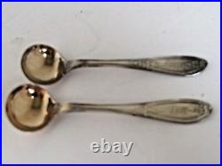 Antique Silver Plate Middleton Salt Cellars and Spoons in Original Case