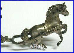Antique Silverplate Master Salt Cherub Horse Drawn Carriage Art Noveau