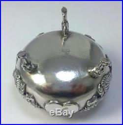 Antique Solid Silver Chinese Export Salt Cellar / Dish c1900 (41g)