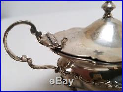 Antique Solid Silver Cutlery Cruet Set Salt Cellar & Pepper Shaker 1902