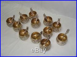 Antique Sterling Salts with spoons
