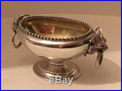 Antique Sterling Silver Ball, Black&Co. Goat Head Figural Salt Cellar 1850's