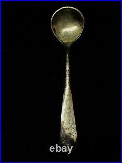 Antique Sterling Silver Gorham Open Salts Cobalt Glass & Salt Spoons Pair