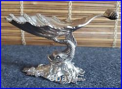 Antique Sterling Silver Judaica Salts Dolphins by Martin Fleisher NYC