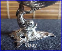 Antique Sterling Silver Judaica Salts Dolphins by Martin Fleisher NYC