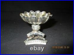 Antique Sterling Silver Master Salt Cellar Tripod Footed Paws With Hallmarks