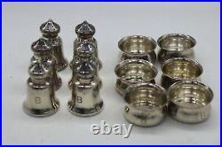Antique Sterling Silver Salt Cellars and Pepper Shakers Monogrammed B
