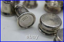 Antique Sterling Silver Salt Cellars and Pepper Shakers Monogrammed B