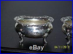 Antique Sterling Silver c1800's Salt Cellars Bowls