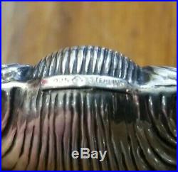 Antique Sterling silver 925 G Shell Dolphin Feet Salt Dip Dish 1800's Hillard