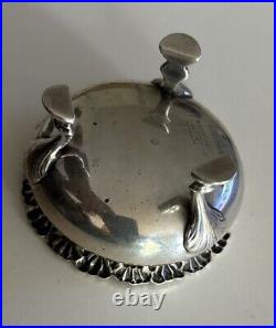 Antique Tiffany Co Sterling Silver Repousse Rim Decor Open Salt Cellar on 3 Feet