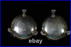 Antique Victorian Silver Sterling Pair Of Open Salt Cellars London 1892 Ab4
