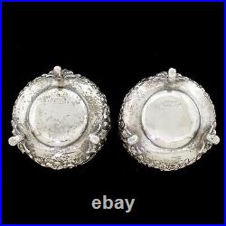 Antique Victorian Tiffany & Co Sterling Silver Repousse Salt Cellar Dishes 1878