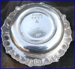 Antique WHITING Sterling Silver REPOUSSE Open SALT CELLARS & SPOONS Fitted Case