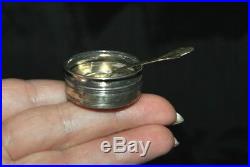 Antique Webster Set of 6 Sterling Silver Salt Cellars & Spoons Original Case