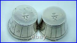 Antique Whiting Mfg Co Two Sterling Silver Open Bucket Salt Cellars Very Rare