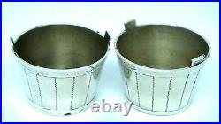 Antique Whiting Mfg Co Two Sterling Silver Open Bucket Salt Cellars Very Rare