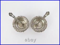 Antique Whiting Miniature Sterling Silver Open Salt Cellars & Spoons